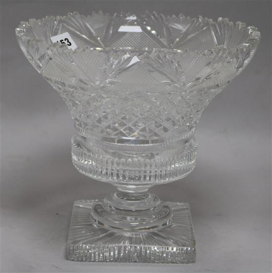 A Victorian cut glass bowl H. 23cms